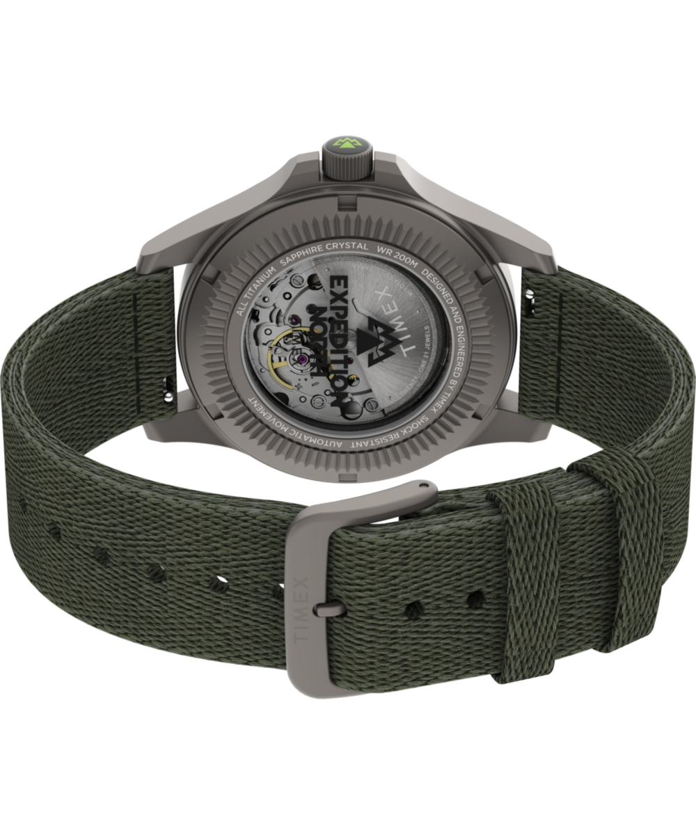 Expedition® Field Post Titanium Automatic 41mm Recycled Fabric Strap Watch