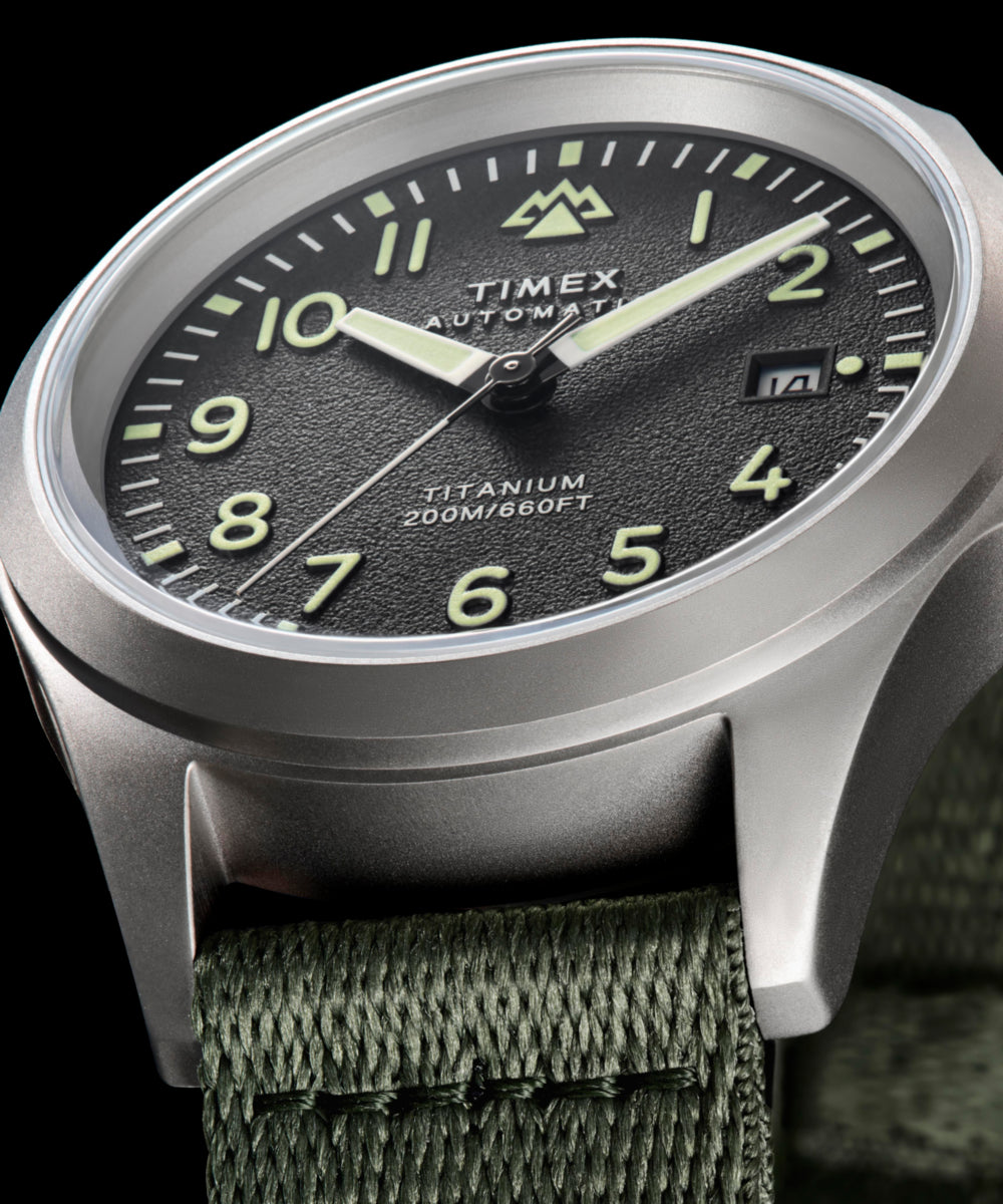 Expedition® Field Post Titanium Automatic 41mm Recycled Fabric Strap Watch