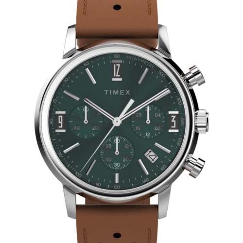 Marlin® Chronograph Tachymeter 40mm Leather Strap Watch