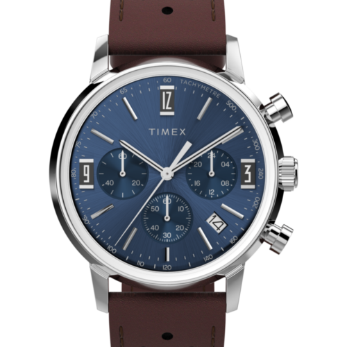 Marlin® Chronograph Tachymeter 40mm Leather Strap Watch