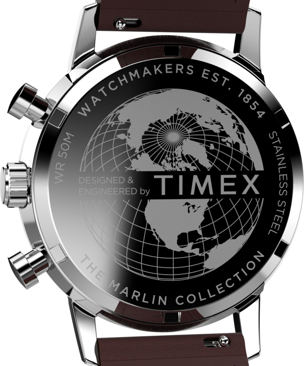Marlin® Chronograph Tachymeter 40mm Leather Strap Watch
