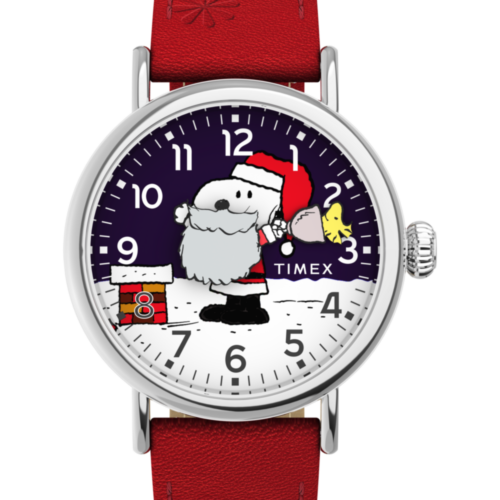 Peanuts® x Timex Standard Snoopy Santa 40mm Leather Strap Watch