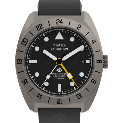 Expedition® Pioneer Titanium Automatic GMT 41mm Silicone Strap Watch