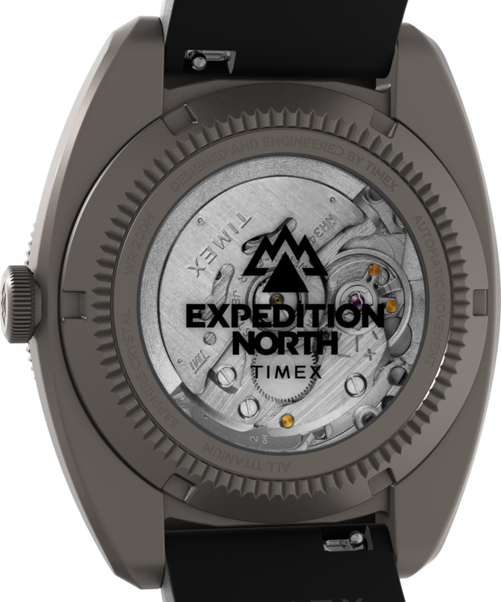 Expedition® Pioneer Titanium Automatic GMT 41mm Silicone Strap Watch
