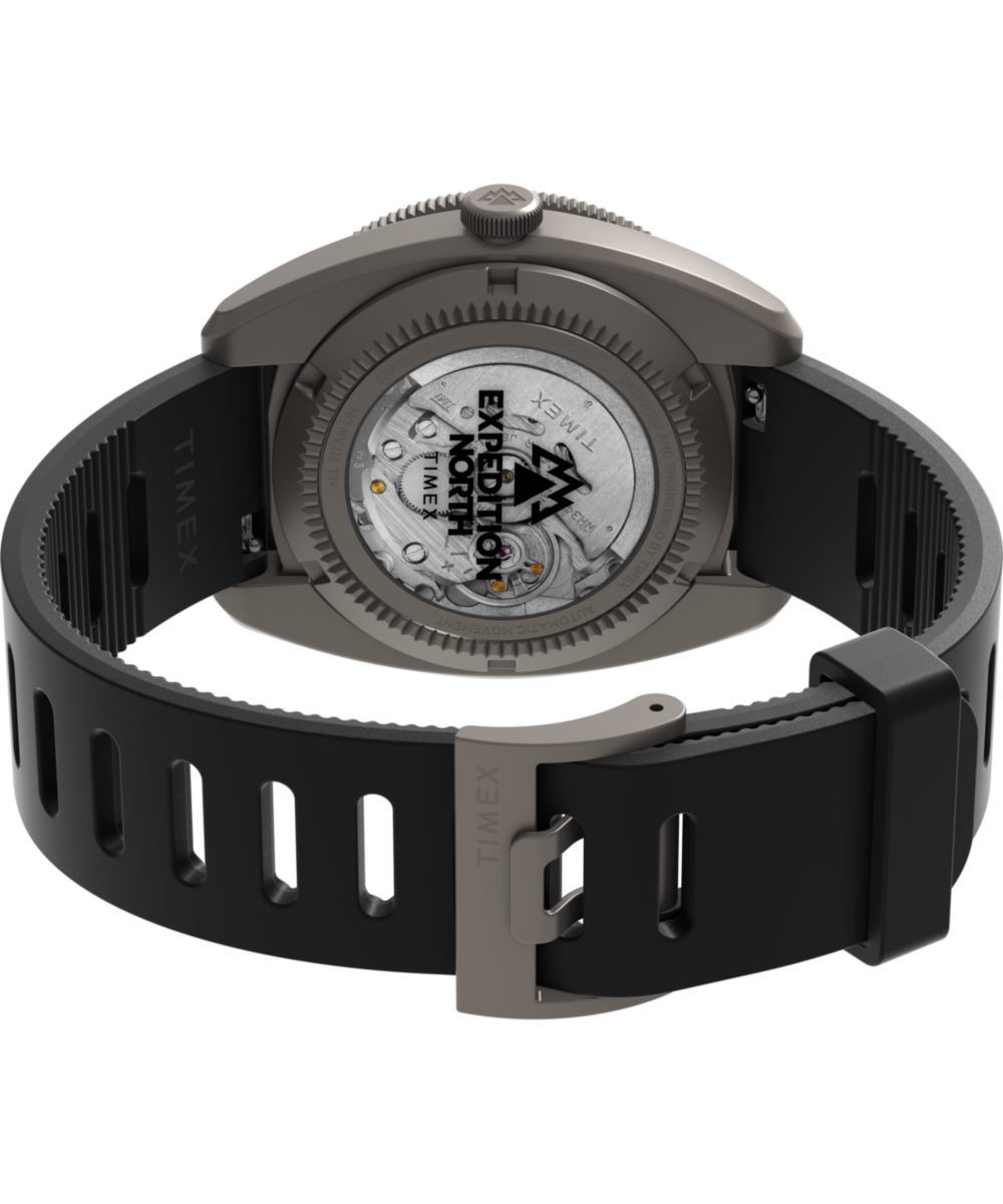 Expedition® Pioneer Titanium Automatic GMT 41mm Silicone Strap Watch