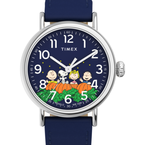 Peanuts® x Timex Standard Pumpkin Patch 40mm Leather Strap Watch