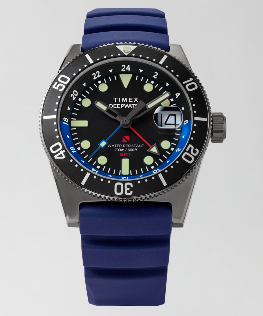 Deepwater Reef 200 GMT 41mm Synthetic Rubber Strap Watch