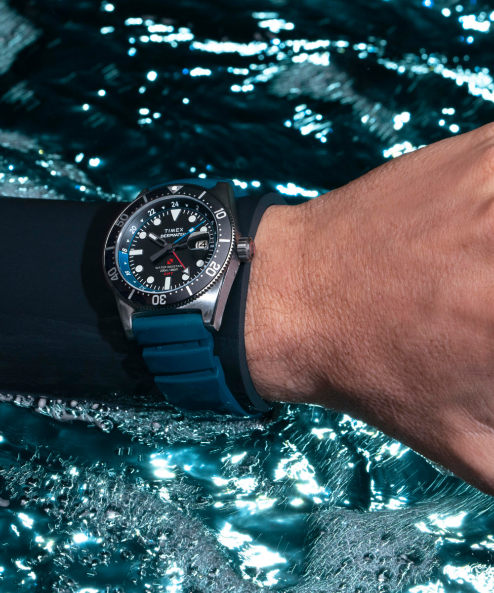 Deepwater Reef 200 GMT 41mm Synthetic Rubber Strap Watch