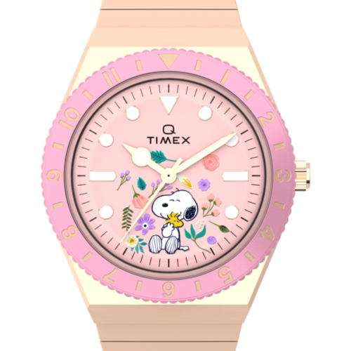 Peanuts® Q Timex® In Bloom 36mm Stainless Steel Expansion Band Watch