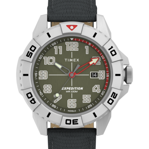 Expedition Ridge 42mm Leather Strap Watch