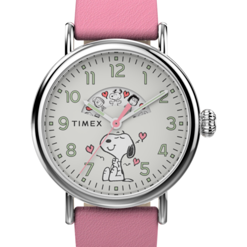 Peanuts x Timex Standard Valentine's 40mm Leather Strap Watch