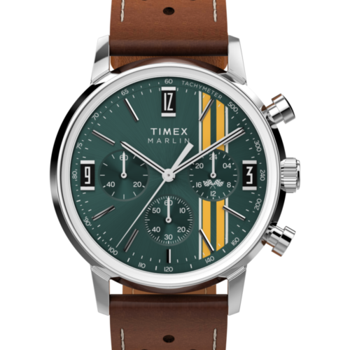 Marlin® Chronograph Tachymeter 40mm Leather Strap Watch