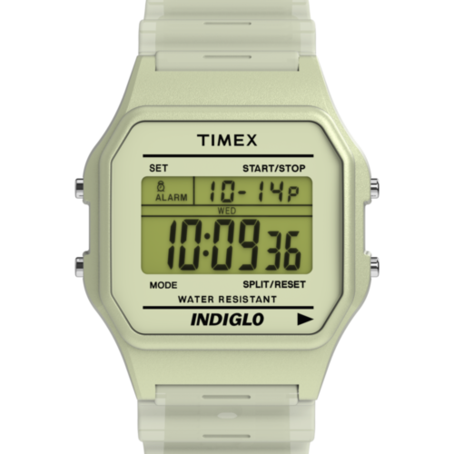 Timex T80 Glow in the Dark 34mm Resin Strap Watch