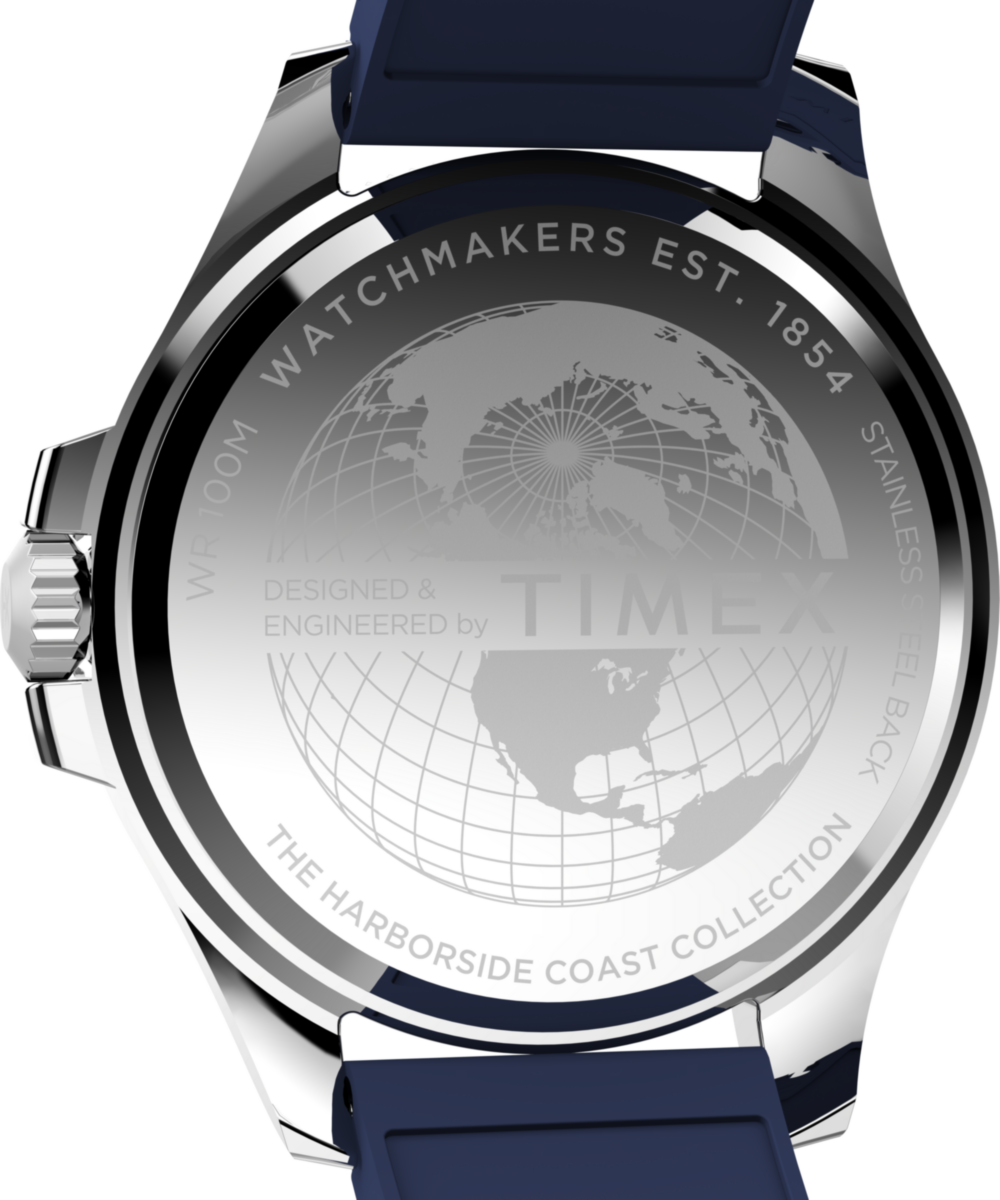 Harborside Coast 44mm Synthetic Rubber Strap Watch