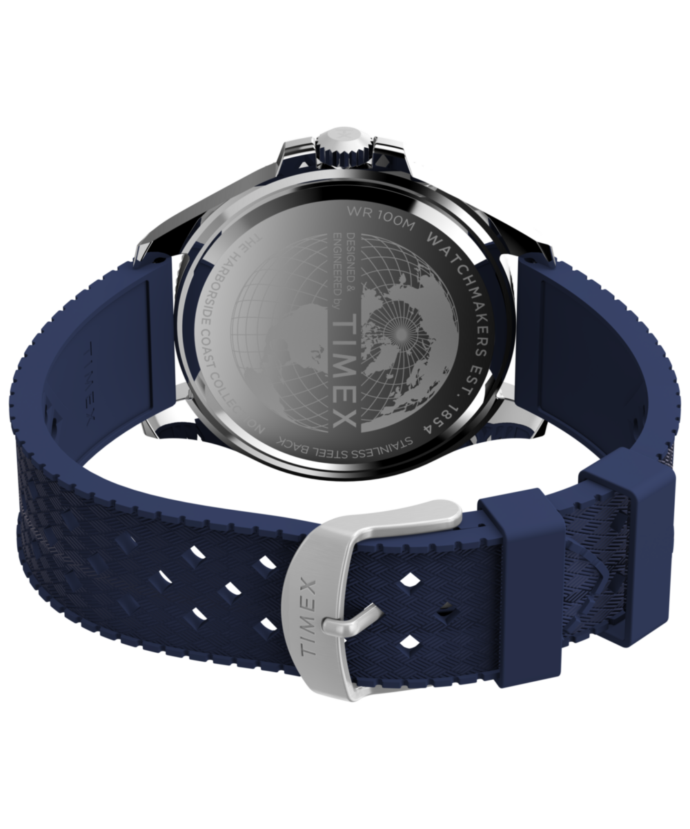 Harborside Coast 44mm Synthetic Rubber Strap Watch
