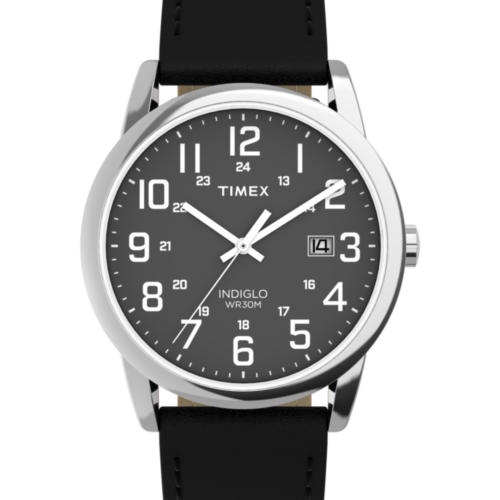 Easy Reader® Classic 38mm Leather Strap Watch