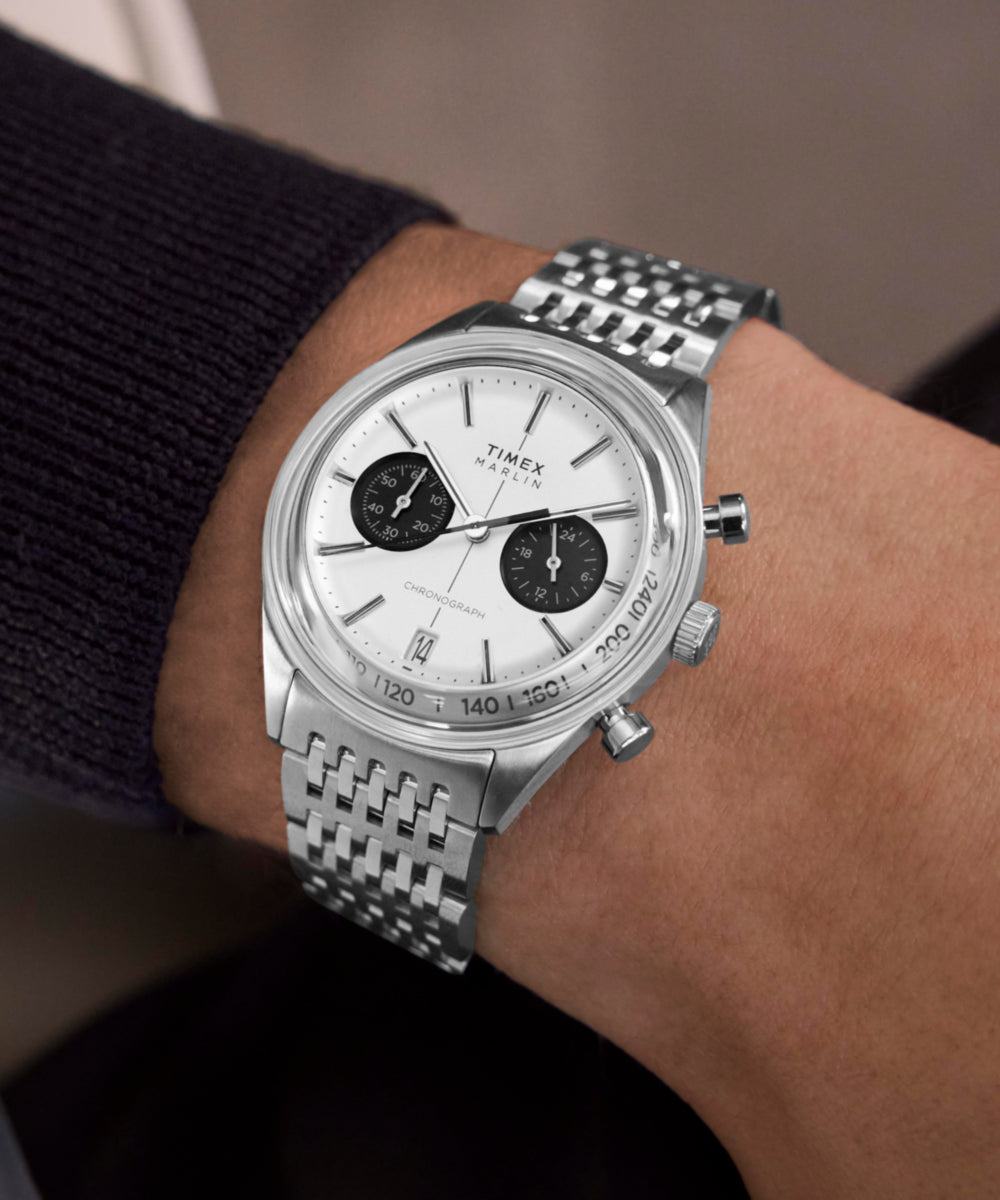 Marlin® Jet Quartz Chronograph 40mm Stainless Steel Bracelet Watch