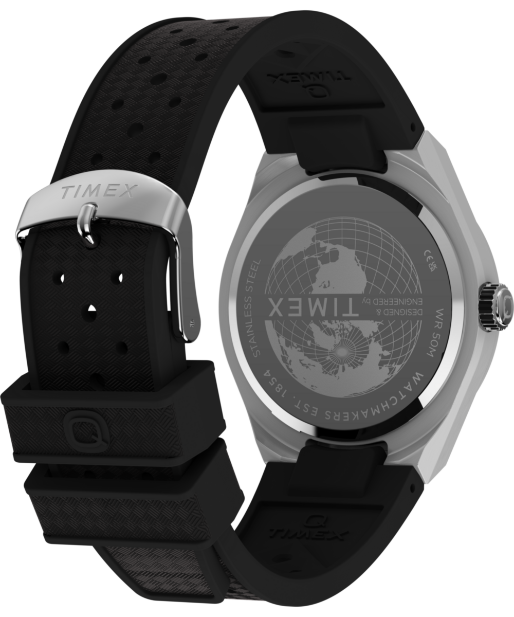 Q Timex Continental GMT 39mm Synthetic Rubber Watch