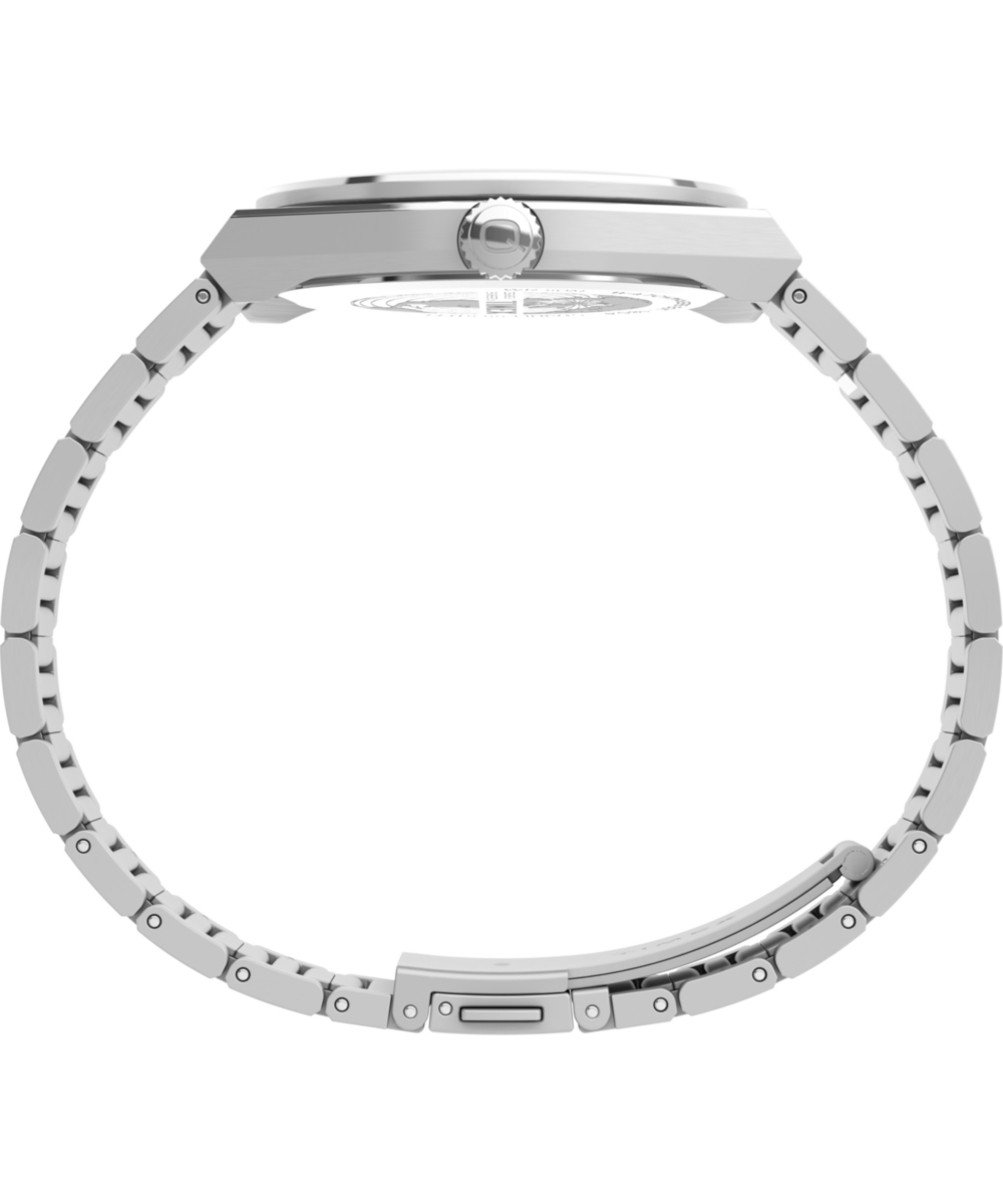 Q Timex® Continental Day and Date 39mm Stainless Steel Bracelet Watch
