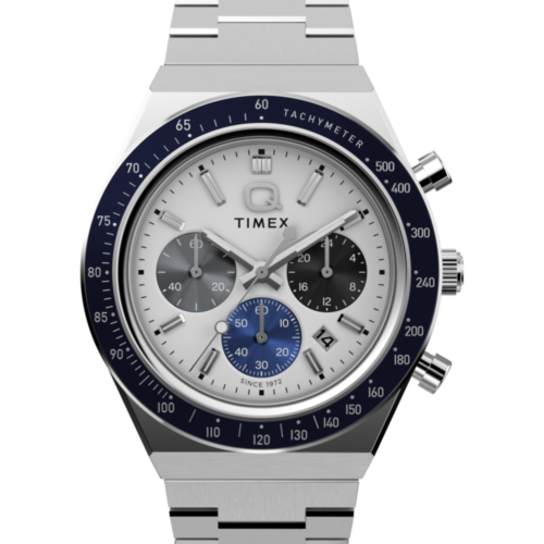 Q Timex® Chronograph 40mm Stainless Steel Bracelet Watch