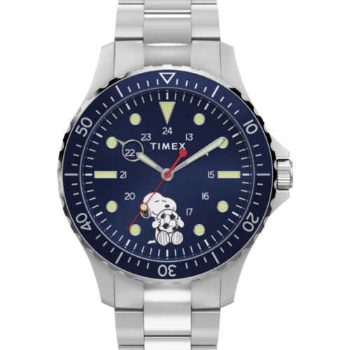 Peanuts® x Timex Navi Snoopy Soccer 41mm Stainless Steel Bracelet Watch