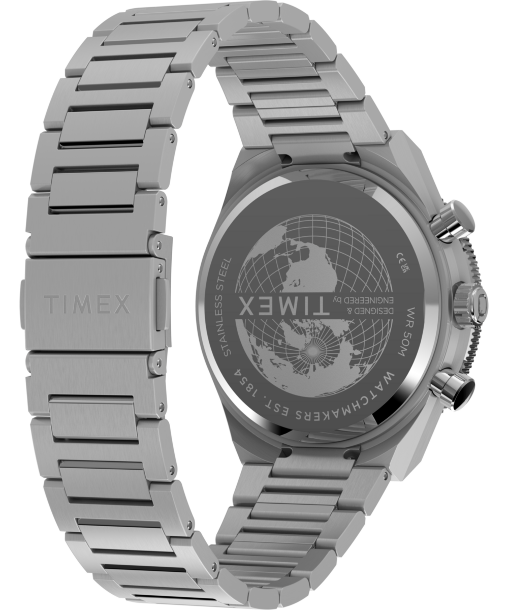 Q Timex Continental Chronograph 40mm Stainless Steel Bracelet Watch