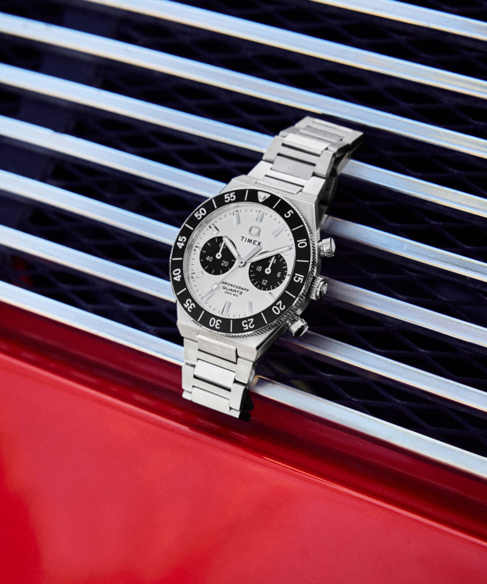 Q Timex Continental Chronograph 40mm Stainless Steel Bracelet Watch