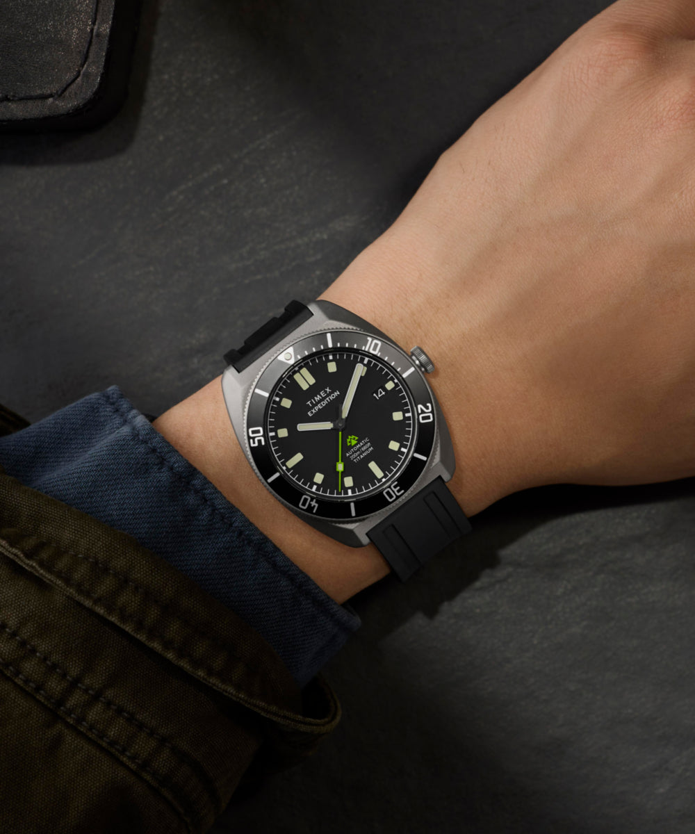 Expedition® Pioneer Titanium Automatic 41mm HNBR Synthetic Rubber Strap Watch
