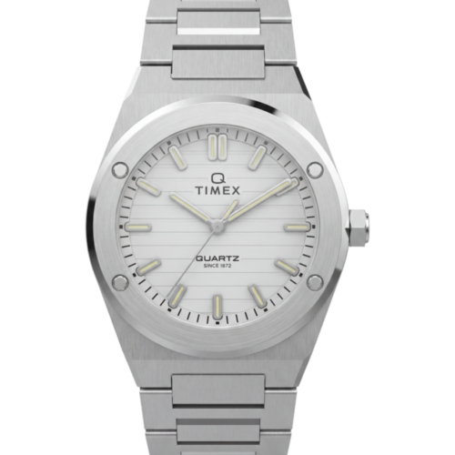 Q Timex Marbella 34mm Stainless Steel Bracelet Watch