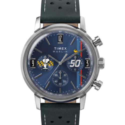 Peanuts® x Timex Marlin® Chronograph 40mm Leather Strap Watch