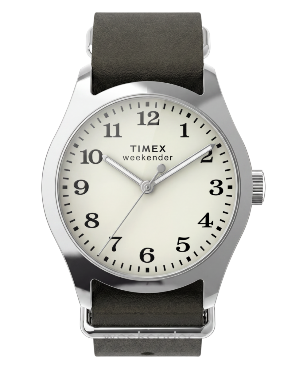 Timex Weekender® New England 34mm Leather Strap Watch
