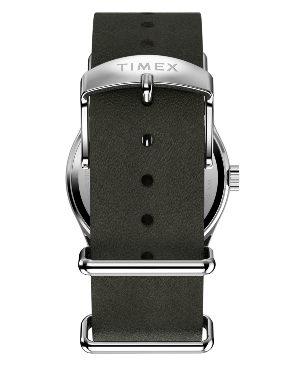 Timex Weekender® New England 34mm Leather Strap Watch