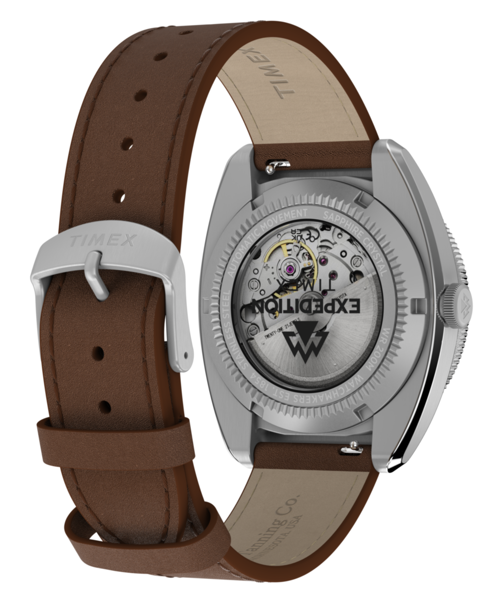 Expedition® Pioneer Automatic 41mm Leather Strap Watch