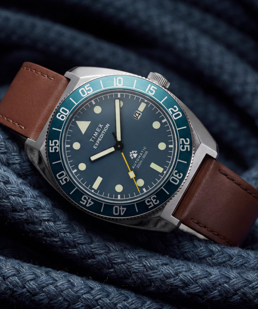 Expedition® Pioneer Automatic 41mm Leather Strap Watch