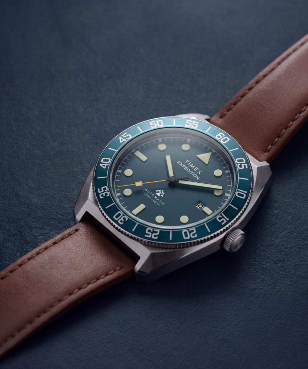 Expedition® Pioneer Automatic 41mm Leather Strap Watch
