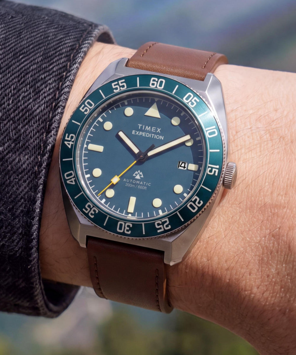 Expedition® Pioneer Automatic 41mm Leather Strap Watch