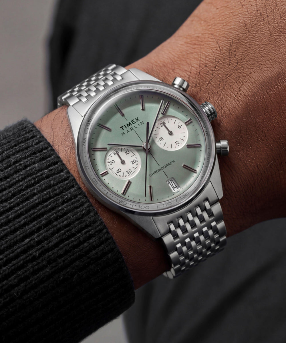 Marlin® Jet Chronograph 40mm Stainless Steel Bracelet Watch