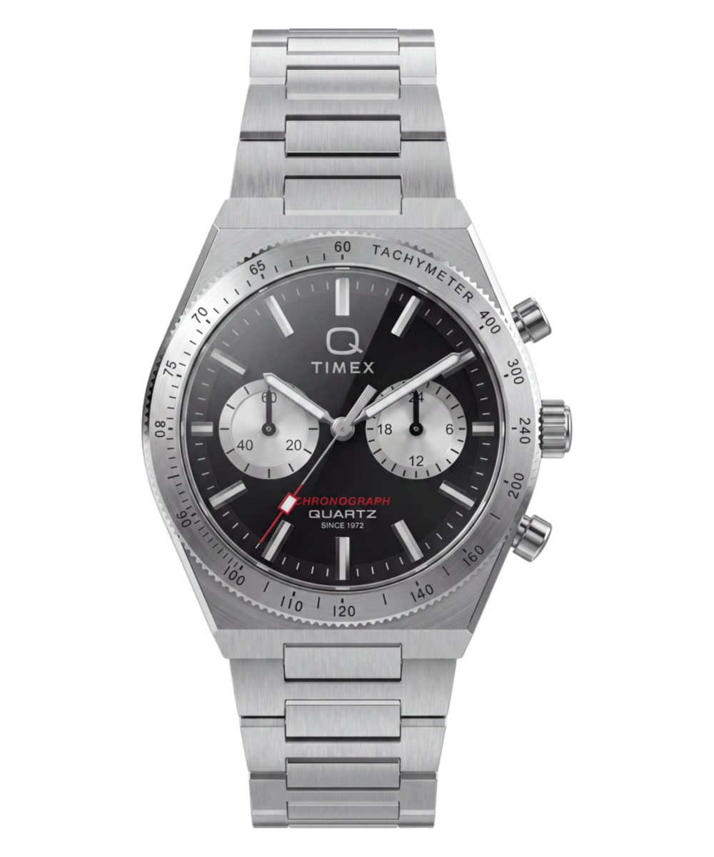 Q Timex Continental Chronograph 36mm Stainless Steel Bracelet Watch