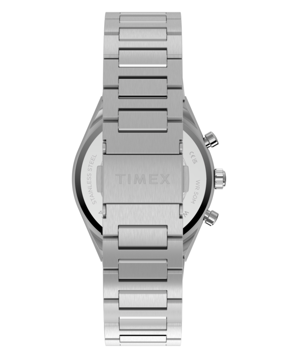 Q Timex Continental Chronograph 36mm Stainless Steel Bracelet Watch