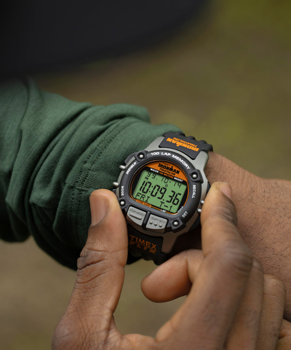 TIMEX® IRONMAN® Flix 100 Lap 42mm PU Strap Watch