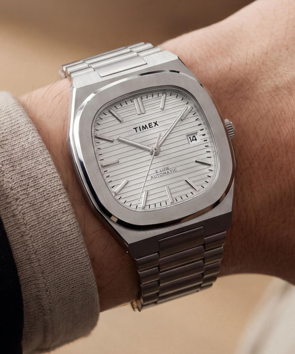Timex® Automatic E Line 38mm Stainless Steel Bracelet Watch