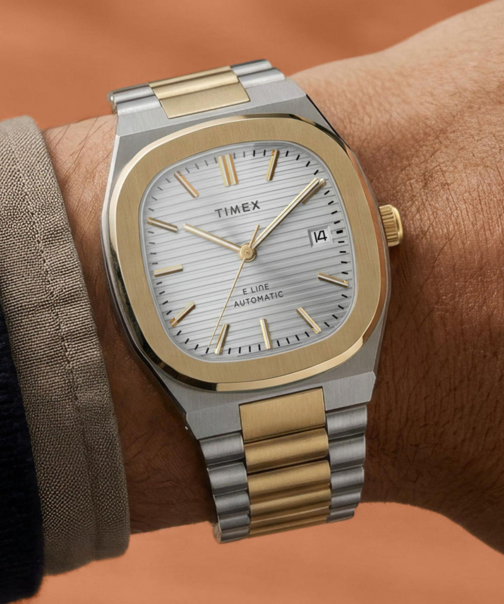 Timex® Automatic E Line 38mm Stainless Steel Bracelet Watch