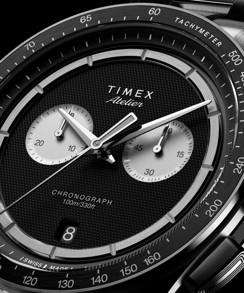 Timex Atelier Chronograph Quartz M1q 40mm Swiss Made Stainless Steel Bracelet