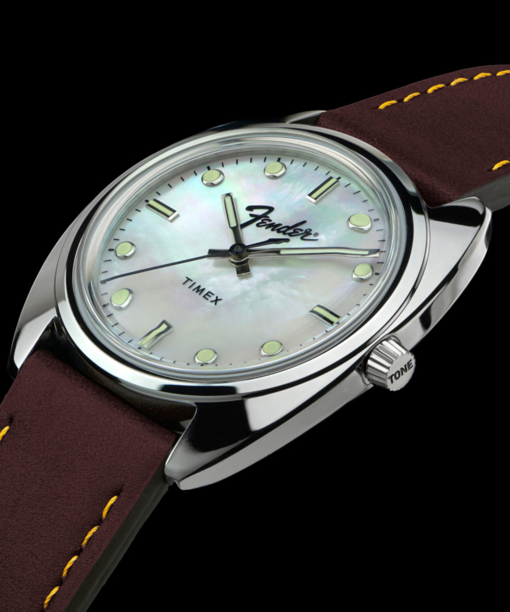 Fender x Timex 37mm Leather Strap Watch