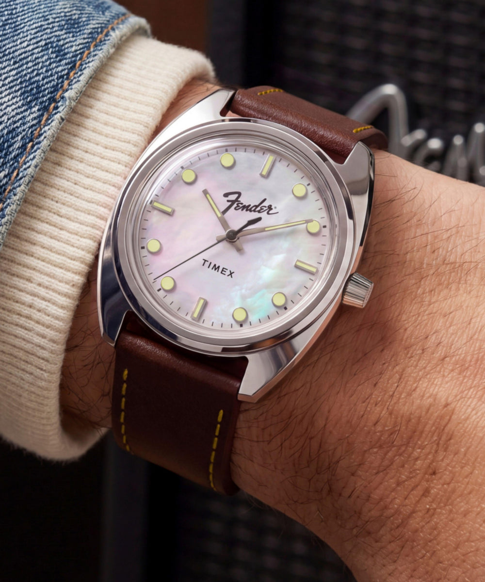 Fender x Timex 37mm Leather Strap Watch