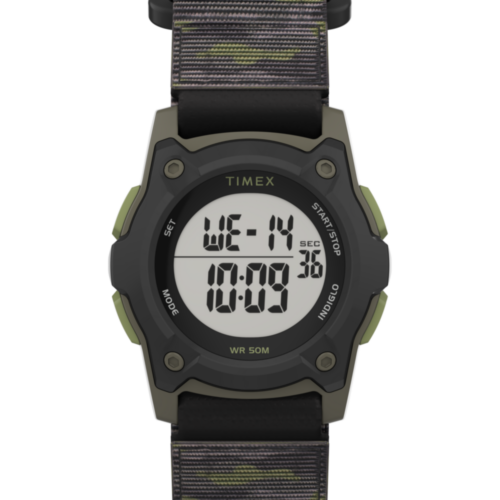 TIMEX TIME MACHINES® 35mm Green/Brown Camo Fast Wrap® Kids Digital Watch