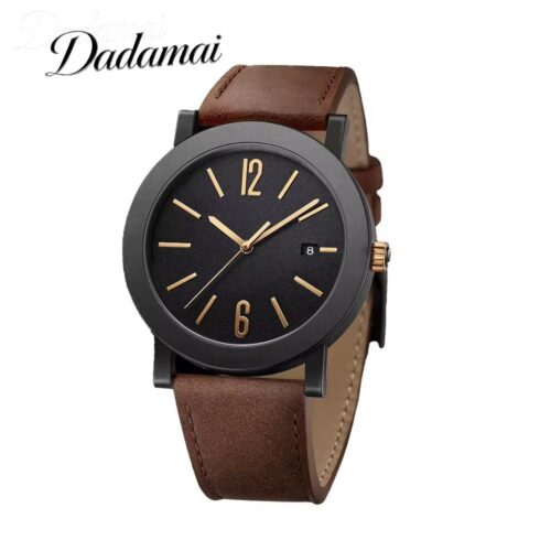 Men's 40mm Sapphire Automatic Minimalist Watch - Stainless steel & Leather